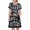 thumbnail image 1 of Easygdp Wine Funny para Vestido Transpirable de Mujer, Vestido Suelto de Manga Corta con Pliegues y Bolsillos para el Verano, 1 of 6