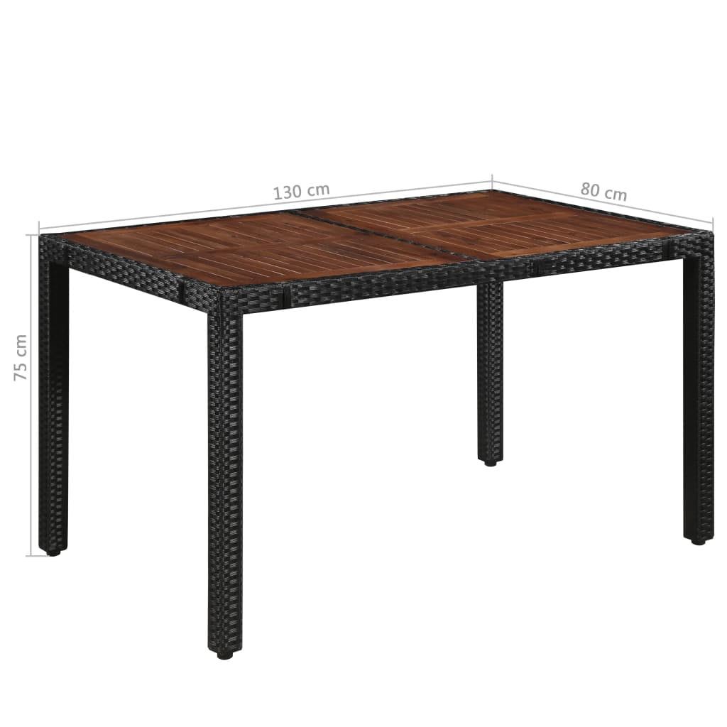 Kepooman Outdoor Patio Rattan Wicker Dining Table Set with Wood Table & Armrest Chairs, Set of 7, Black Kepooman Outdoor Patio Rattan Wicker Dining Table Set with Wood Table & Armrest Chairs, Set of 7, Black