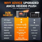 ANCEL HD3300 Heavy Duty Truck Scanner Full System Automotive Diagnostic Tool with DPF Regeneration, for Detroit, Cummins, Caterpillar, Paccar, Volvo Engine & Commercial Trucks, Lifetime Free Update