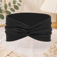 thumbnail image 2 of Lumistal Women Headbands African Wide Hair Wrap Solid Color Turban Headbands for Women Large Sport Workout Stretch Non-slip Big Hair Bands Wide Headbands for Women Black One Size, 2 of 7