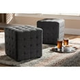thumbnail image 4 of Baxton Studio Elladio Modern and Contemporary Dark Grey Fabric Upholstered Tufted Cube Ottoman Set, 4 of 6