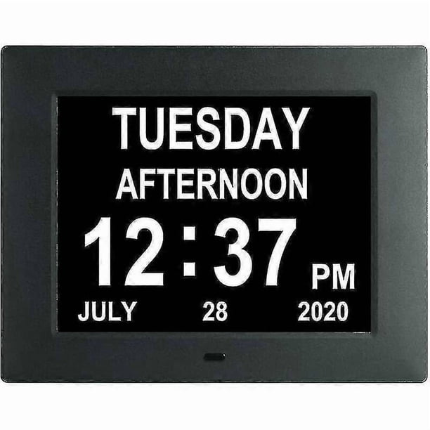 Digital Dementia Clock Calendar Clock Day Date Clock Large Display Large Clear Unabbreviated Time And Date