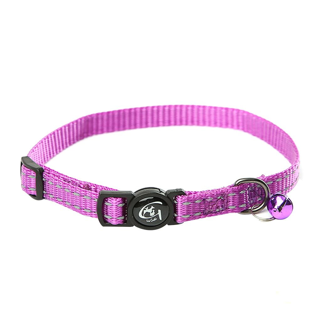 Breakaway Safety Kitty Cat Collar with removable bell! PINK WHALE FISH