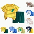 thumbnail image 4 of UAYOTSE Toddler Baby Boy Outfits Cars Print Short Sleeves T-Shirt Plaid Shorts Set Casual Summer Clothes 2PCS Outfits For 0 6 12 18 24 Months 2t 3t 4t 5t 6t 2PCS Outfits,Sizes 18-24 Months, 4 of 4