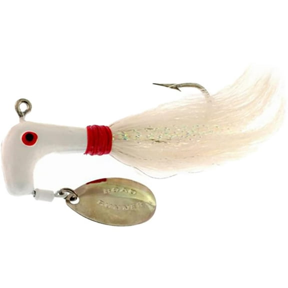 Road Runner Buck Tail Underspin Jig White/Red/White 1 oz