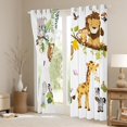 thumbnail image 3 of Feelyou Teens Giraffe Elephant Black Out Curtains, Kawaii Zebra Wildlife Curtains Pack of 2 (42x63 Each), Cartoon Jungle Animal Bedroom Curtains, Blackout Curtains Bedroom Decor, 3 of 6