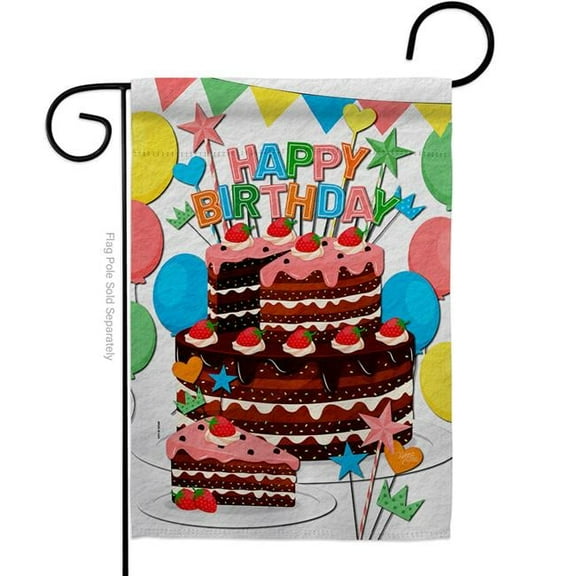 13 x 18.5 in. Birthday Wish Celebration Garden Flag with Double-Sided Decorative Vertical Flags
