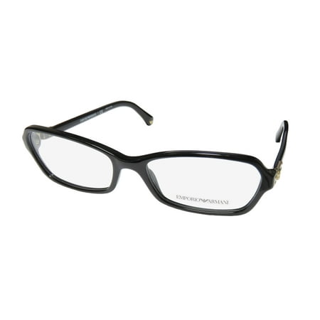 New Emporio Armani 3009 Womens/Ladies Designer Full-Rim Black / Gold High-class Classic Design Trendy Frame Demo Lenses 52-16-135 Eyeglasses/Spectacles
