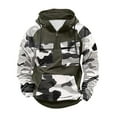 thumbnail image 2 of Zylanna Men's Hooded Sweatshirts with Pockets, Camouflage Casual Half-Zip Soft & Warm Sport Hoodies Pullover for Men Army Green, 2 of 3