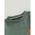 thumbnail image 2 of ZAXARRA Baby Boy Romper Long Sleeve Color Block Oversized Crewneck Sweatshirt Bodysuit Infant Jumpsuit Winter Warm Clothes, 2 of 7