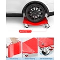 thumbnail image 6 of Car Wheel Dolly Set of 4,6000lbs Capacity Heavy Duty Vehicle Mover with 360° Swivel Casters and Brakes, Steel Tire Moving Skates for Garage Storage, Moving Cars, Trucks, Trailers, 6 of 7