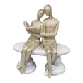 thumbnail image 4 of Estatua de pareja de lectura, figura decorativa para el hogar, escultura artística de resina estética para oficina Beige, 4 of 9