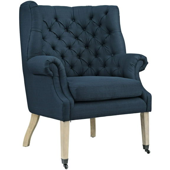Modern Contemporary Urban Design Living Lounge Room Lounge Chair, Navy Blue, Fabric