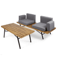thumbnail image 3 of JERFIT Outdoor Acacia Wood Loveseat Sofa Set with Coffee Table, 2-Piece Water-Resistant Patio Furniture for Garden, Porch, Poolside, 3 of 10