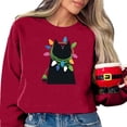 thumbnail image 1 of WEAIXIMIUNG Robe Chandail en Molleton Midi Décontractée Mode Mignonne Motif de Noël Col Rond Manches Longues Chandail à Capuchon, 1 of 3