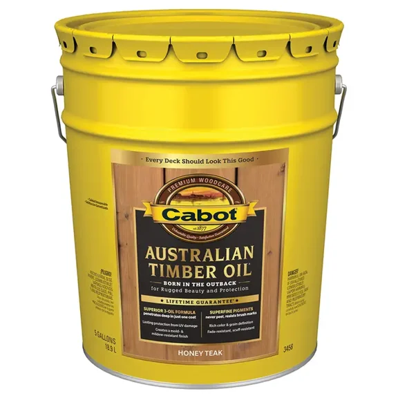 5 gal Cabot 3458 Honey Teak Australian Timber Oil Triple Oil Protection