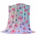 thumbnail image 6 of Spring Floral Blanket Soft Cozy Warm Throw Blanket for Couch, Plush Fuzzy Flannel Fleece Blankets for Sofa, Purple Pink Blue Flower Summer Botanical Bed Blankets Lightweight Gifts for Women, 50"x60", 6 of 9