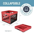 thumbnail image 3 of CleverMade Collapsible Milk Crate, Stackable Storage Bin - 6 Gal Red, 3 Pack, 3 of 7