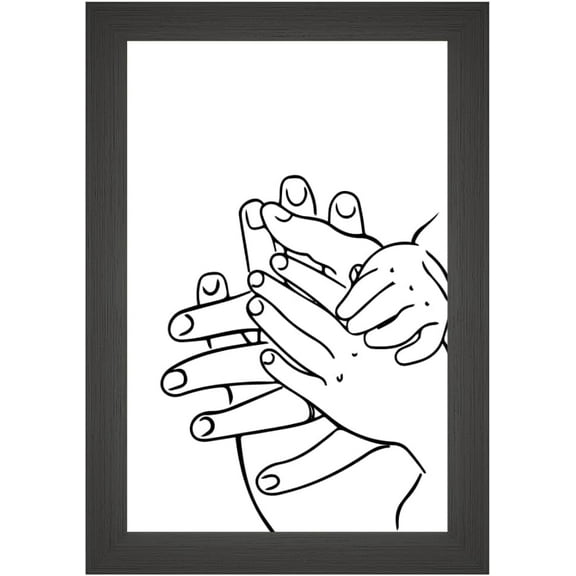 Minimalist Motherhood Line Art Poster | Mom & Baby Hands Wall Art | 11x17 Unframed Print | Modern Family Decor | New Parent Gift