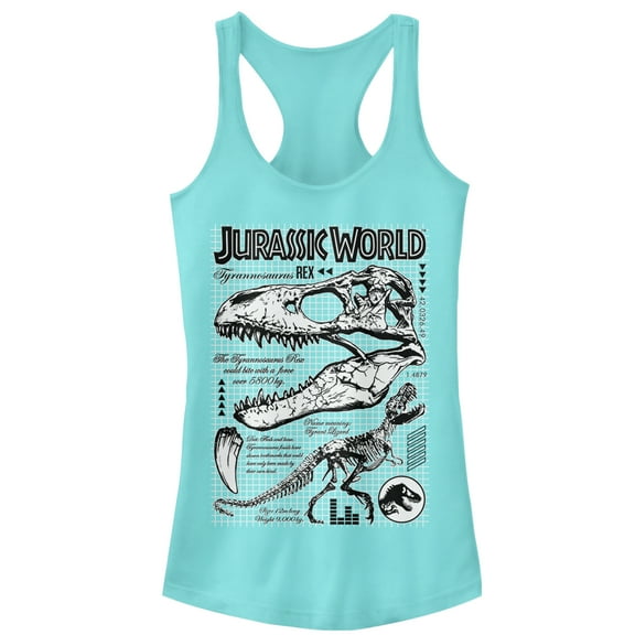 Junior's Jurassic World: Fallen Kingdom T. Rex Details Racerback Tank Top Cancun Large