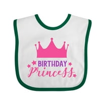 Inktastic Birthday Princess, Little Princess, Crown, Stars Girls Baby Bib