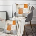 thumbnail image 5 of LALILO Orange and Grey Art Artwork Pillow Cover, Decorative Throw Pillows Cushion Cover 24 x 24 2Pcs, 5 of 6