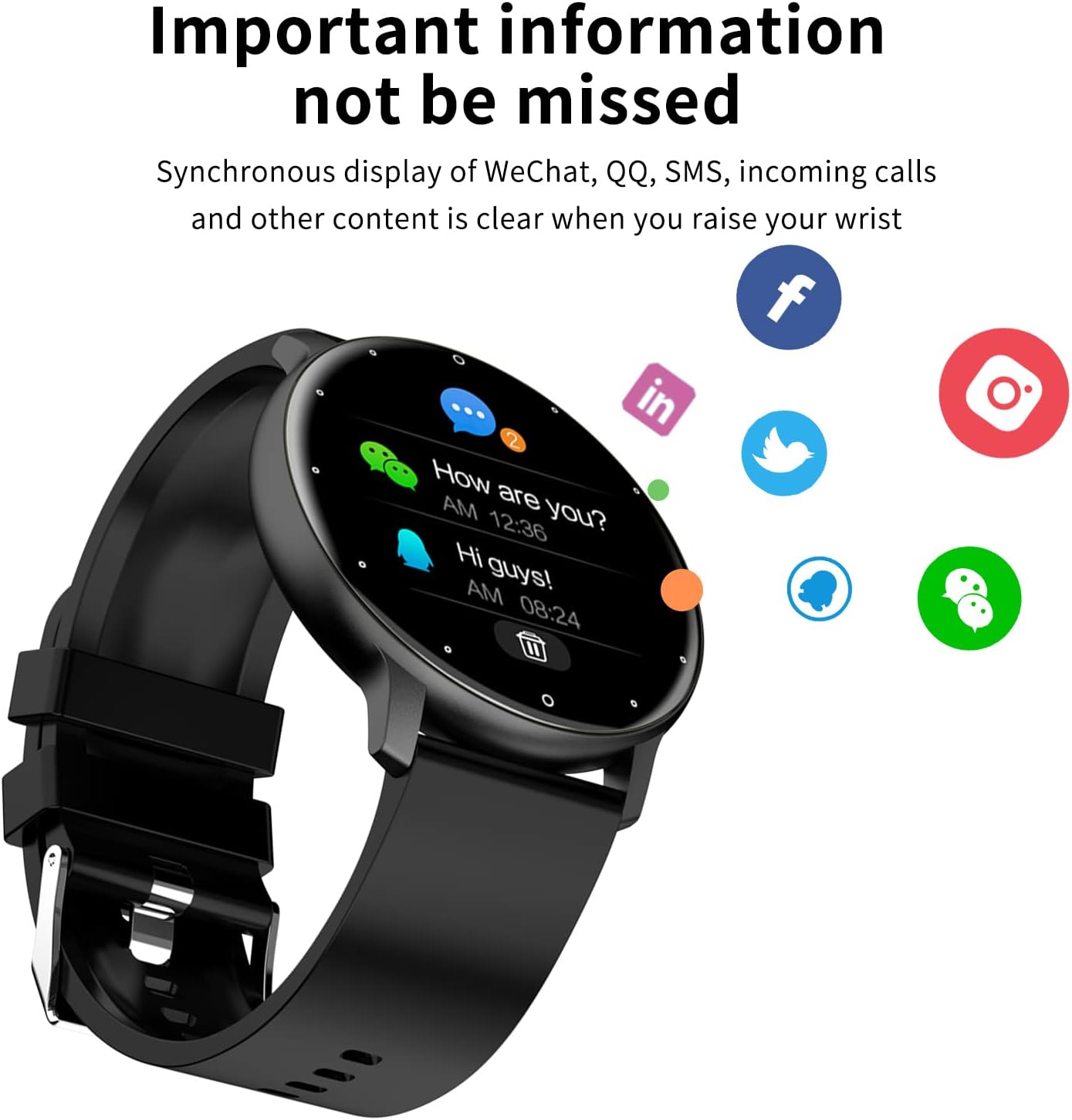 Smart Watch for ZTE Blade X1 5G Fitness Tracker Watches for Men