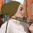 thumbnail image 4 of Women Head Warp Solid Color Elastic Band Anti-slip Breathable One Size Head Protection Ethnic Chemotherapy Patients Hat Headwear, 4 of 7