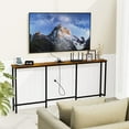 thumbnail image 6 of 71" Skinny Console Table with Power Outlets, Narrow Sofa Table with USB Ports, Extra Long Entryway Table, Metal Frame, Behind Couch Table for Hallway, Living Room, Brown, 6 of 9