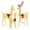 Gold, variant on Nextay Lighted Christmas Reindeer & Santa Sleigh Set, 180 Warm LED Lights, Durable Build for Indoor & Outdoor Use,Gold-Red