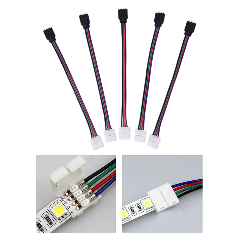 10Pcs/set 4-Pin Female Male Connector Cable For RGB 3528 5050 LED Strip Lights 