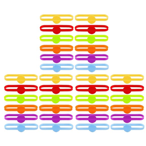 Juego de cinturones de marcador de copa de vino de 6 colores de 24/36 marcador de tiza para botella de champán 36 piezas Colcomx Marcador de silicona para bebidas