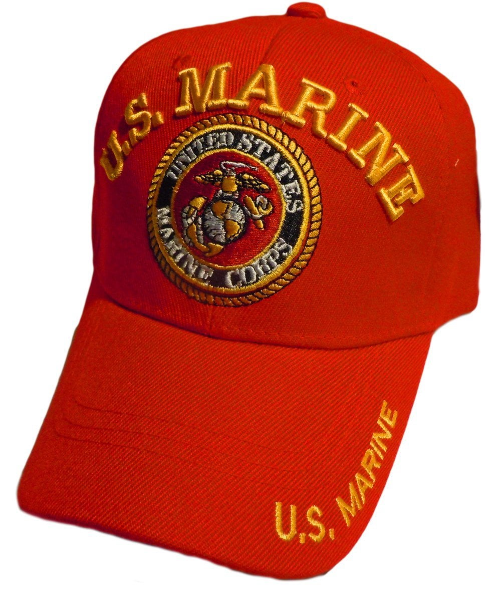 Black Duck Brand U.S Marine Hat With United States Marine Corps Embroider Baseball Cap (One