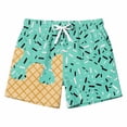thumbnail image 3 of WhouRiu Boys Summer Casual Shorts Ice Cream Print Drawstring Waist Baggy Beach Shorts 2-14 Years, 3 of 3