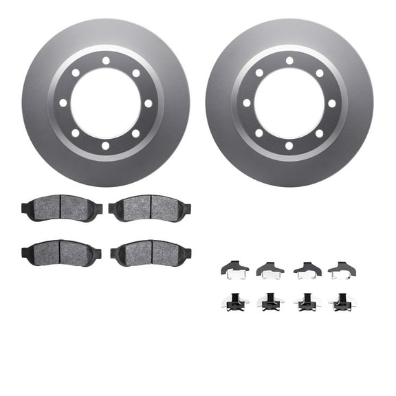 Dynamic Friction Company Rear Geospec Brake Rotors with Heavy Duty Brake Pads includes Hardware 4212-99188