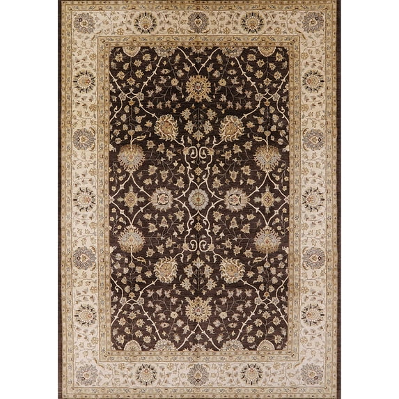 Ahgly Company Indoor Rectangle Mid-Century Modern Reddish Brown Oriental Area Rugs, 2' x 5'