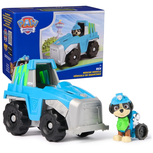 Camión de Juguete Paw Patrol Rex Rescate Dinosaurio con Figura