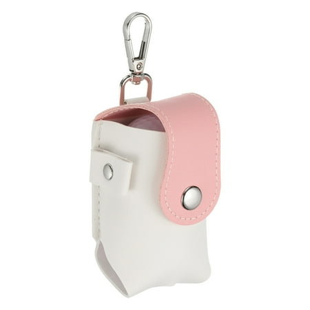2 x 1.8 x 3.7 Inch Golf Ball Bag Portable PU Leather Golf Ball Pouch with Belt Clip Storage Bag with Tee Holder for Men and Women Pink