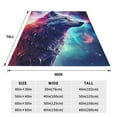 thumbnail image 3 of Bixox Fleece Blanket Starry Multicolored Wolf Pattern Super Soft Double-Sided Microfiber Flannel Blanket for Sofa, Bed, Couch,Suitable for All Seasons - 80"x60", 3 of 5