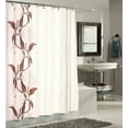 thumbnail image 2 of Live Life Floral Stripe Extra Long Fabric Shower Curtain (70" x 96") - Brown, 2 of 2