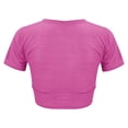 thumbnail image 4 of Yubnlvae Women's Crop Top - Drawstring Waist Pleated Round Neck T-Shirt | Umbilical Top with And Pleated Round Neck T Shirt for Women (Hot Pink | XXL), 4 of 9