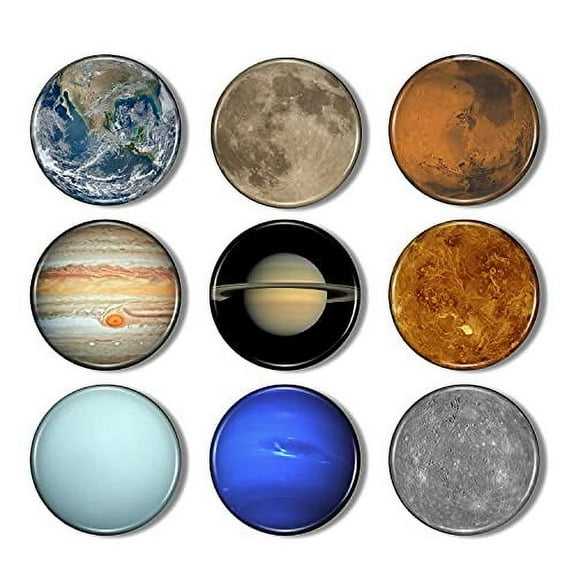 Planetary Magnets 9 Pack Nasa Image Magnets (Refrigerator Magnets)