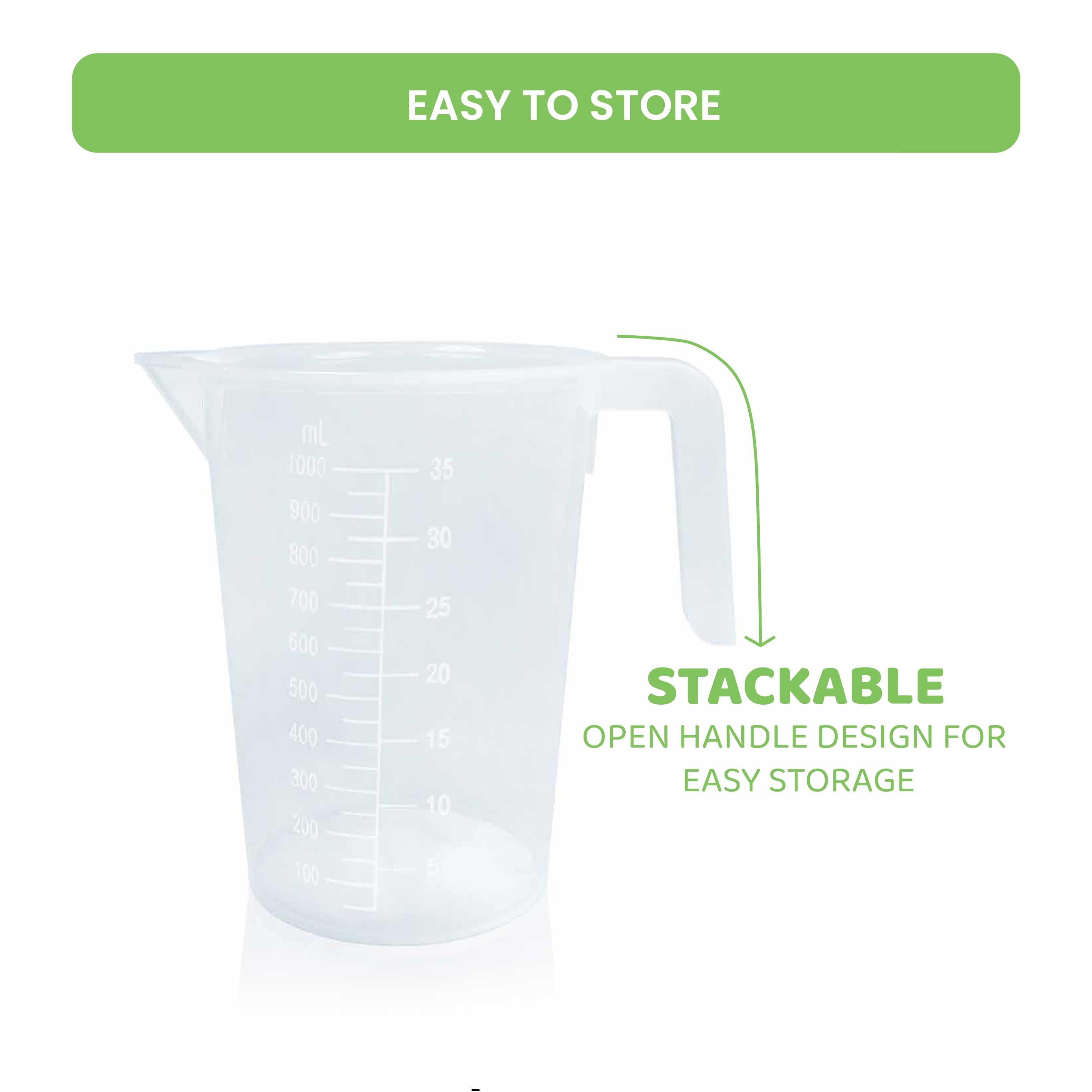 Appletofu 1 Liter Measuring Cup, Stackable Plastic Graduated Measuring —  CHIMIYA