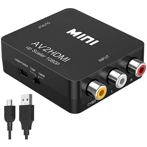 RCA to HDMI Converter, Tackston 1080P RCA Composite CVBS AV to HDMI Video Audio Converter Box for PS2 Wii Xbox NES N64