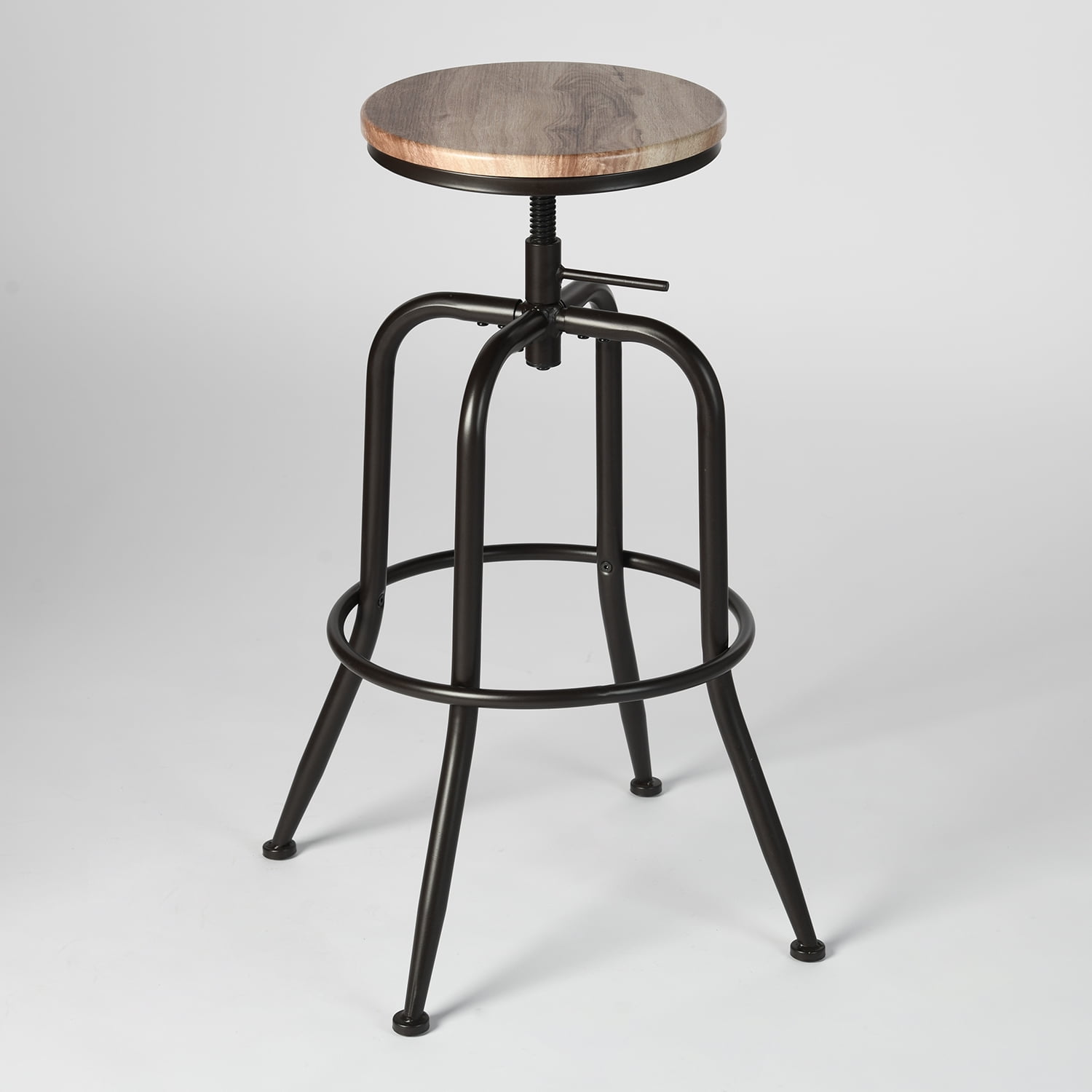 Homy Casa Swivel Bar Stools Set of 2, Adjustable Height Vintage for Home Kitchen Island, Oak