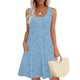 thumbnail image 2 of Vestido de Verano Casual de Mujer Impreso sin Mangas con Cuello en V Conjunto Superior, Imitación de Algodón Tirar Marco Suelto, 2 of 6