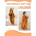 thumbnail image 2 of HAHASHOW Unisex Infant Toddler Animal Flannel Hooded Romper Jumpsuit, Fall Winter Warm Soft One-Piece Onesie, Machine Washable, 0-3T, 2 of 7