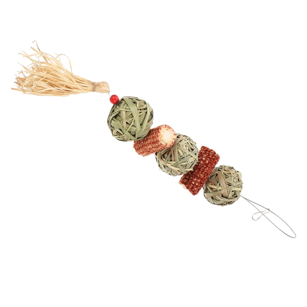 GETAJGHSD Odor Free Woven Grass Chew Ball for Rabbits Hamsters Guinea Pigs Teeth Maintenance