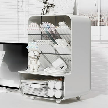 Desk Organizer under $5! CQCYD Slanted Pen Holder Stationery Storage Rack with 7 Compartments, Multifunctional Desktop Organizer for Office Supplies