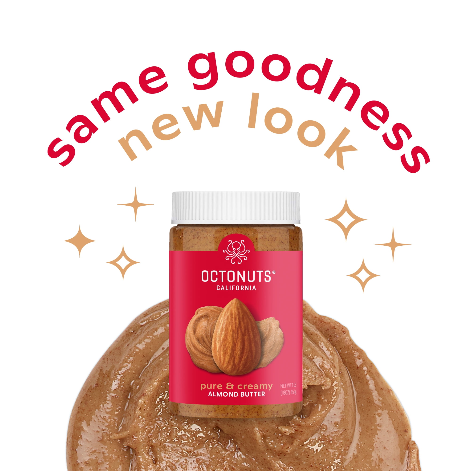 (2 pack) Octonuts Dry Roasted Almond Butter 16oz - Pure Creamy Nut Butter - Heart Healthy and Delicious - Gluten Free, Vegan, Kosher, Paleo, Non-GMO Nut Butters Single Ingredient